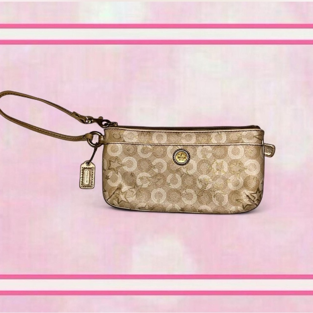 Coach Gold Wristlet Clutch